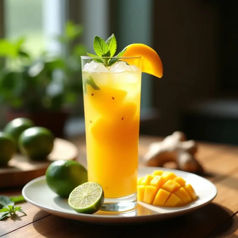 Mojito de Mango y Jengibre: Cóctel Sin Alcohol Tropical y Digestivo