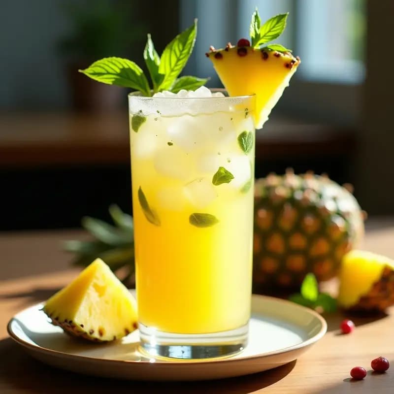 Mojito de Piña y Albahaca: Bebida Cubana Sin Alcohol con Toque Tropical