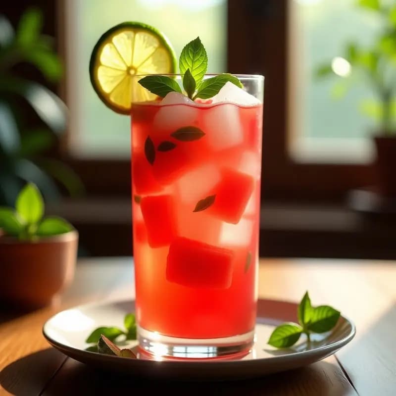 Mojito de Sandía y Albahaca: Cóctel Cubano Refrescante y Baja Calorías