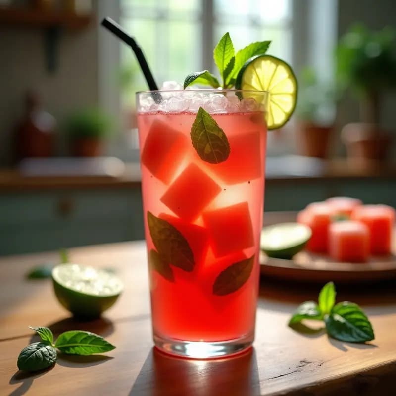 Mojito de Sandía y Albahaca: Bebida Cubana Sin Alcohol y Refrescante para el Verano