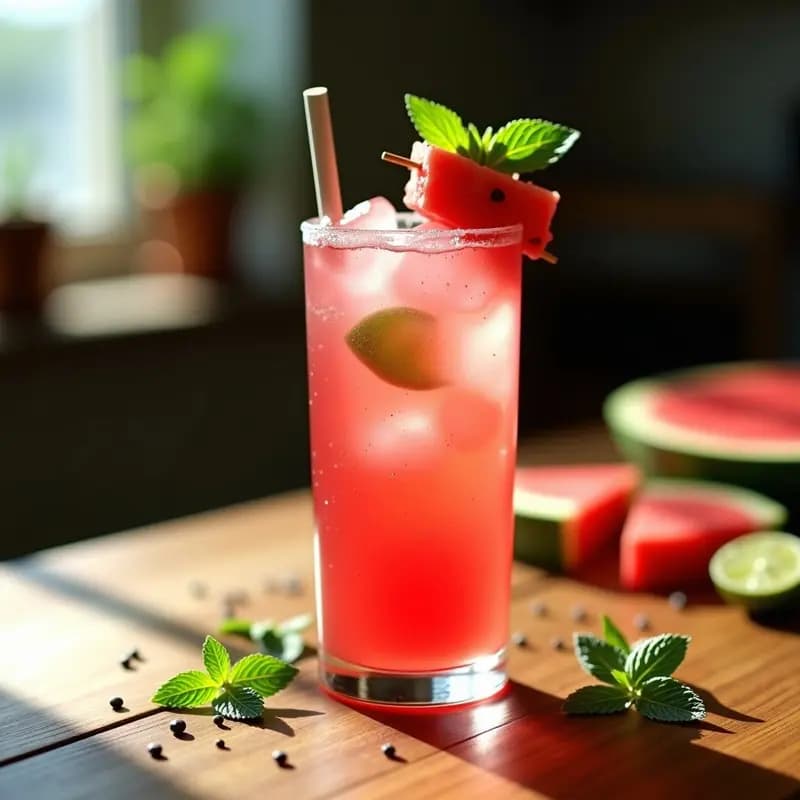 Mojito de Sandía y Hierbabuena con Chía: Bebida Cubana Desintoxicante y Sin Alcohol