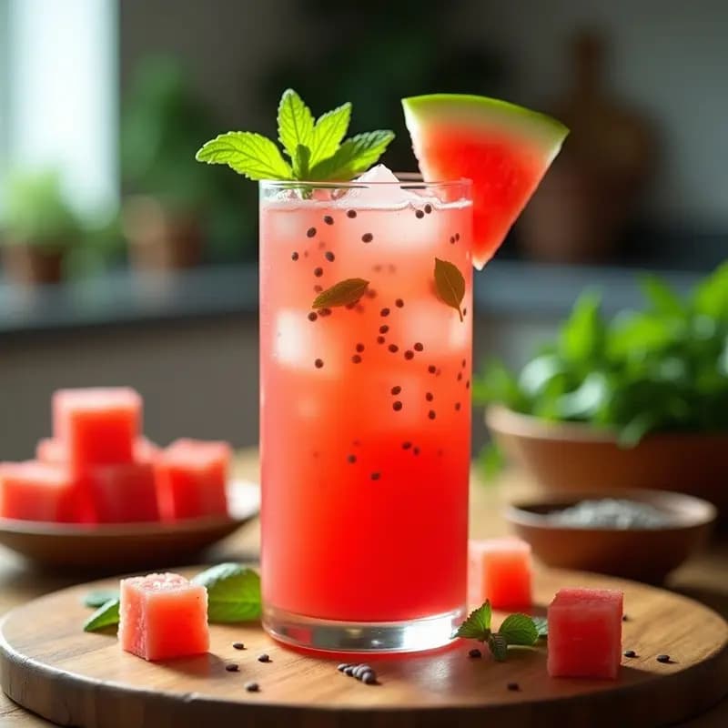 Mohito de Sandía y Hierbabuena con Toque de Jengibre: Bebida Cubana Refrescante y Detox