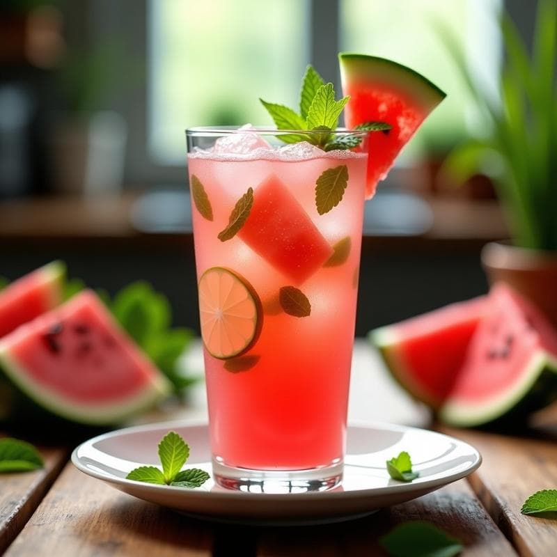 Mojito de Sandía y Hierbabuena: Bebida Refrescante Sin Alcohol con Electrolitos Naturales