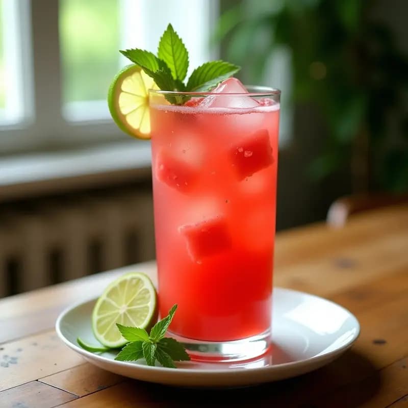 Mojito de Sandía, Menta y Limón Verde: Bebida Refrescante Sin Alcohol en 5 Minutos