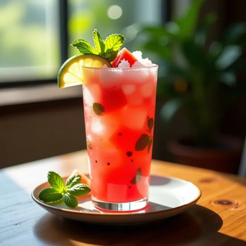 Mojito de Sandía y Mentha: Bebida Veraniega Sin Alcohol con Toque Cubano