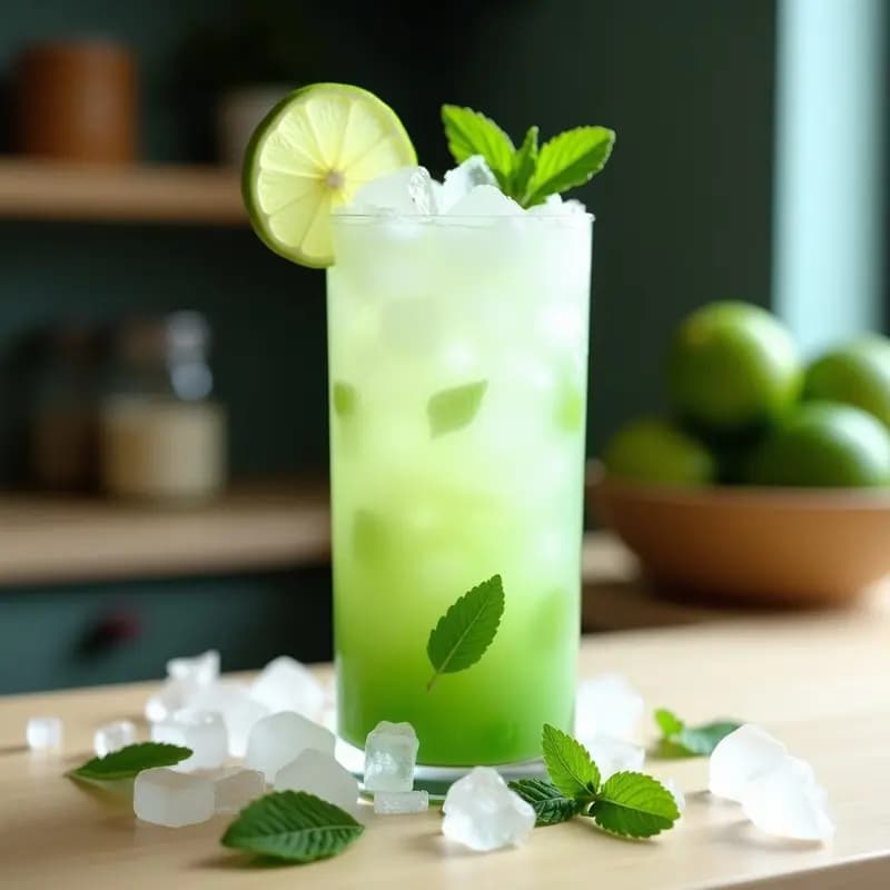 Mojito de沙冰 (Shaved Ice) con Limón y Hierbabuena: Bebida Taiwanesa Refrescante Sin Alcohol