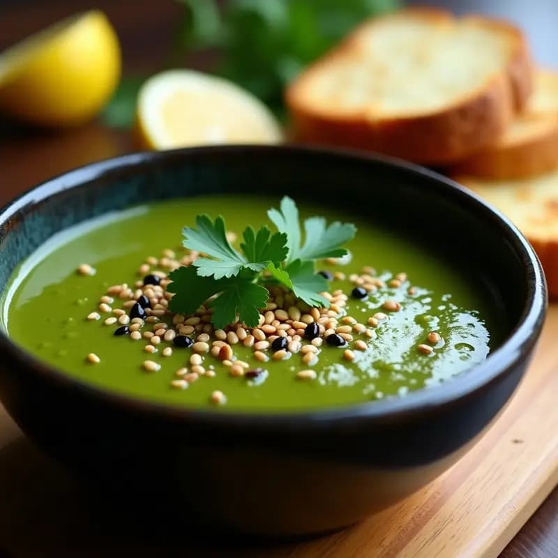 Mojo de Cilantro y Ajo Negro: Salsa Española Vegana para Carnes y Pescados