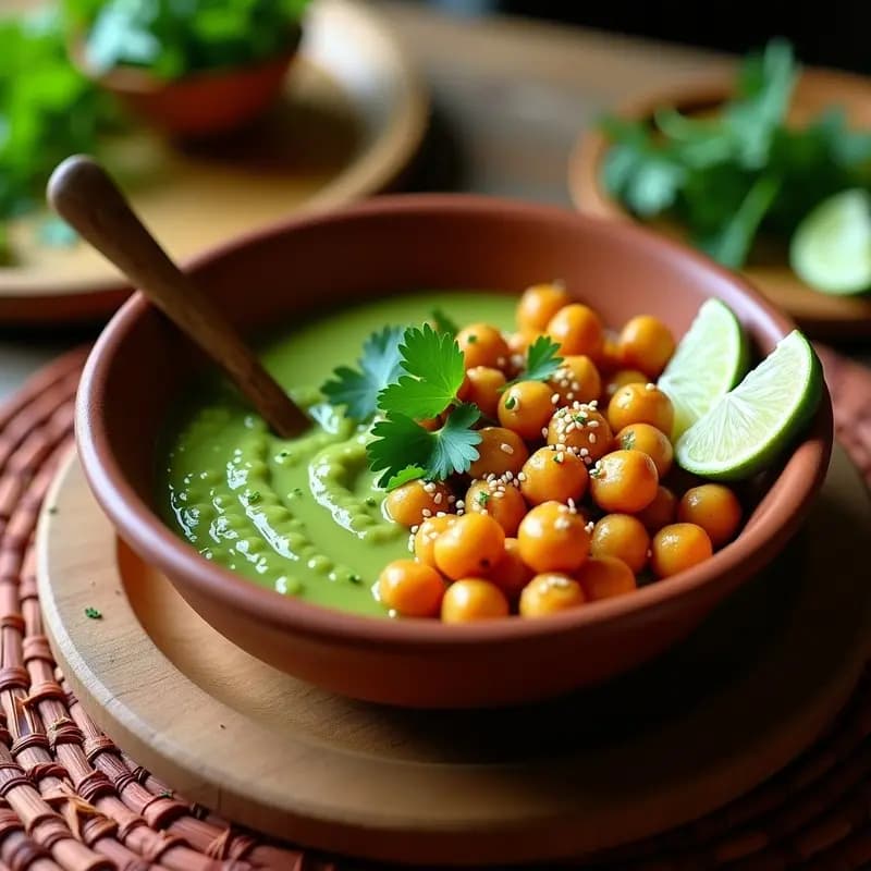 Mojo de Cilantro y Limón con Garbanzos Tostados: Salsa Yucateca Vegana en Airfryer