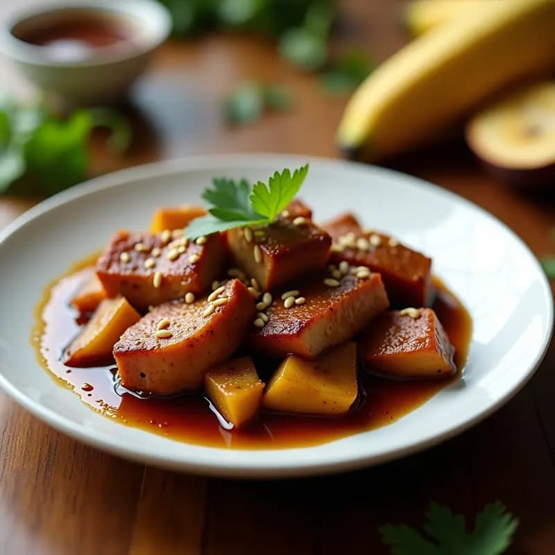 Mojo de Plátano con Cerdo Desmenuzado: Receta Canaria Dulce-Salada en Airfryer