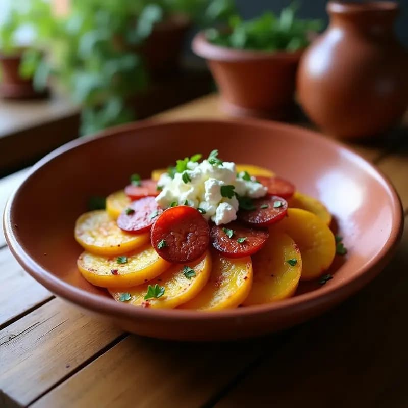 Mojo de Plátano Macho con Chorizo y Queso Fresco: Receta Canaria Tradicional en 20 Minutos