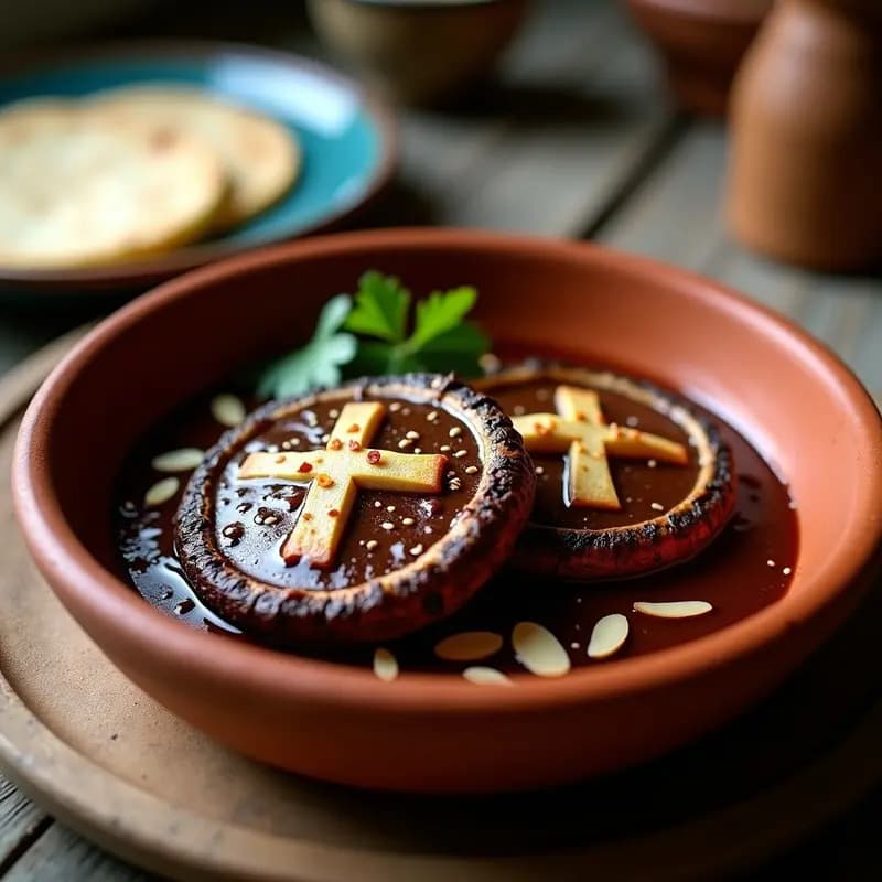 Mole Poblano Vegano con Champiñones Portobello: Receta Mexicana Tradicional y Sin Gluten