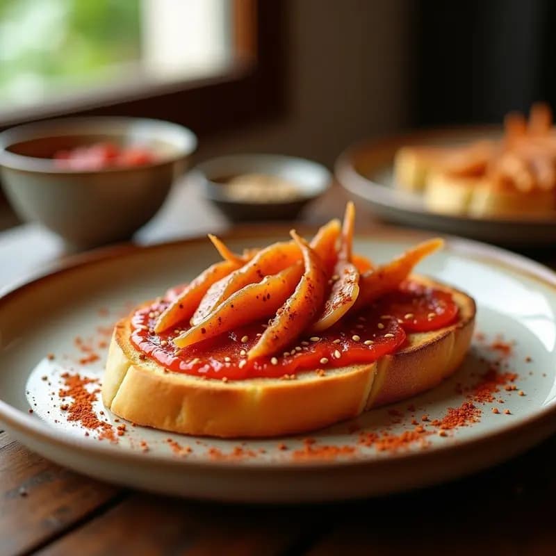 Mollete con Manteca Colorá y Anchoas: Desayuno Andaluz con Sabor a Mar