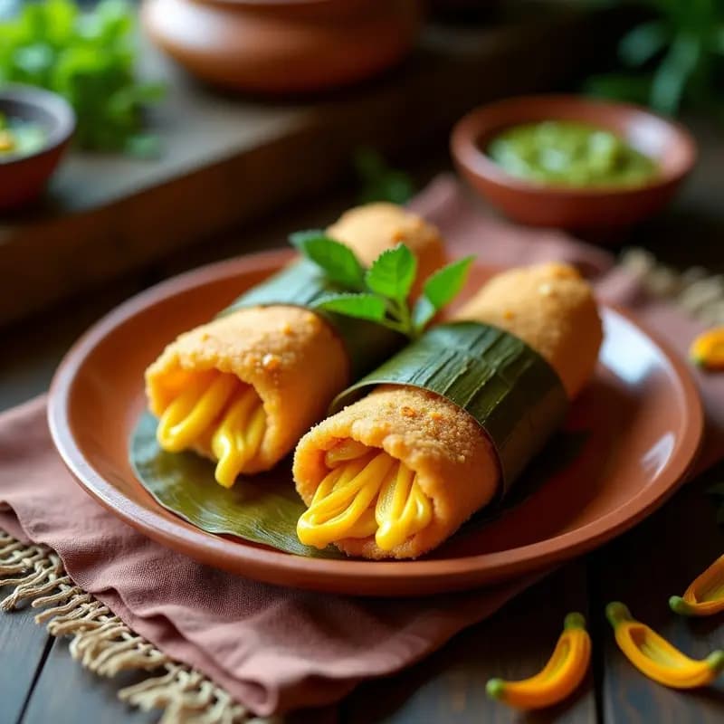 Molote Oaxaqueño de Queso y Flor de Calabaza: Tamal Frito Crujiente y Tradicional
