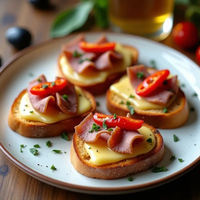 Montadito de Lomo con Queso y Pimiento: Tapa Sevillana en 5 Minutos