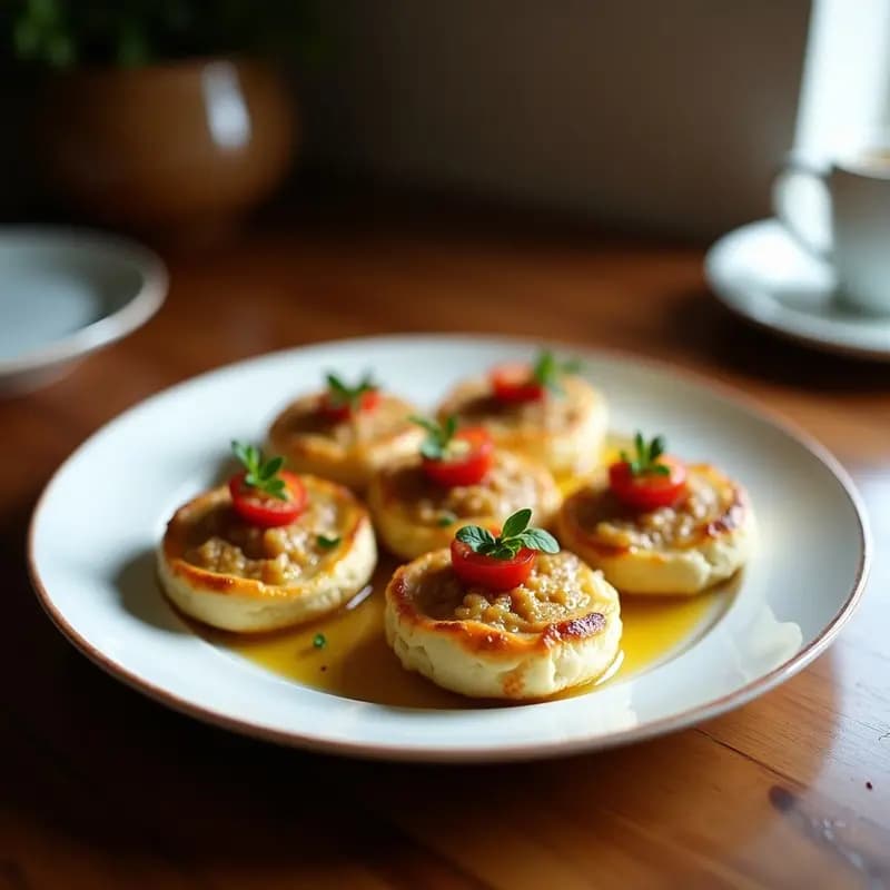Montaditos de Berenjena Asada con Ventresca y Pimientos del Padrón: Tapa Andaluza