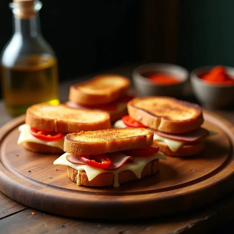 Montaditos de Lomo con Queso y Pimiento: Aperitivo Andaluz Rápido y Crujiente