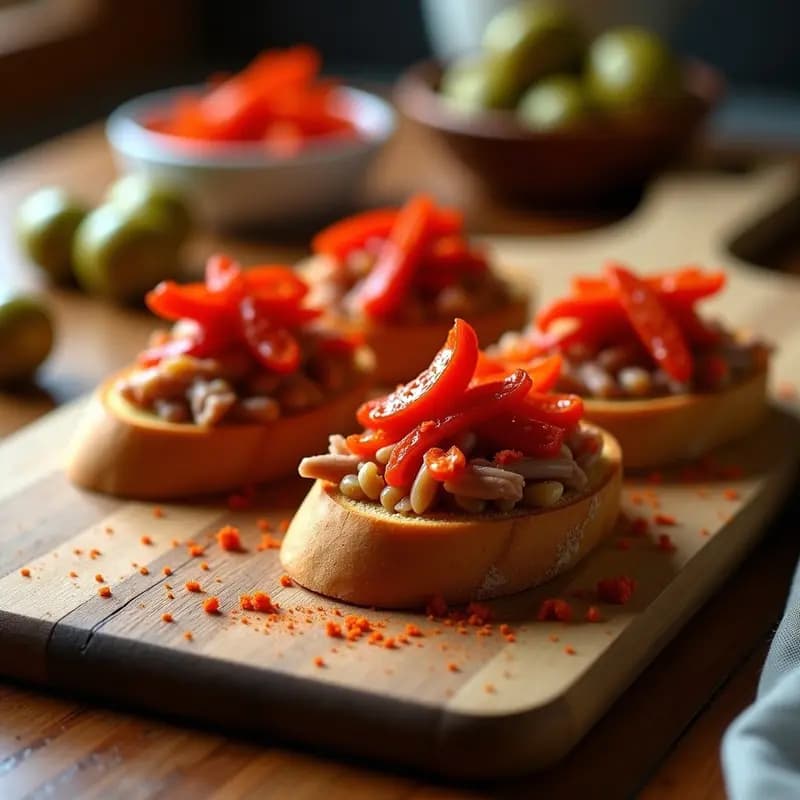 Montaditos de Pringá y Piquillo: Receta Sevillana para Fiestas en Microondas