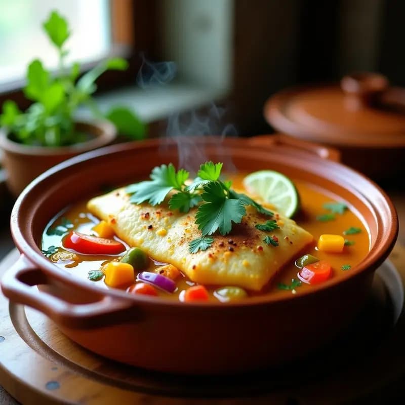 Moqueca de Pescado con Aceite de Dendê y Cilantro: Receta Brasileña en Cazuela