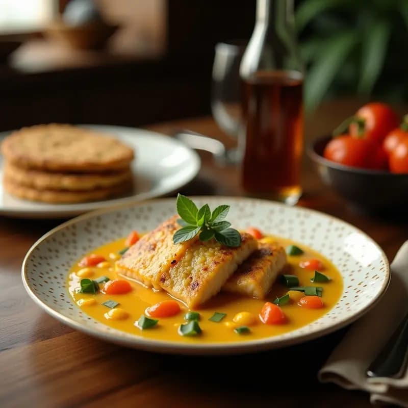 Moqueca de Pescado Bahiana: Guiso Brasilero con Leche de Coco, Tomate y Cilantro