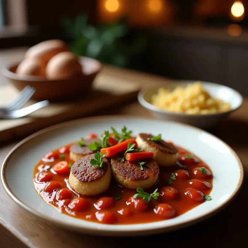 Morcilla de Burgui con pimientos asados: Receta navarra de embutido y verduras