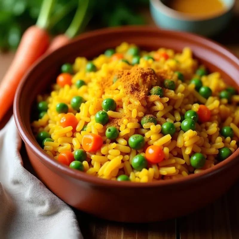Moro de Guisantes y Zanahoria: Receta Canaria Vegana con Toque de Cúrcuma