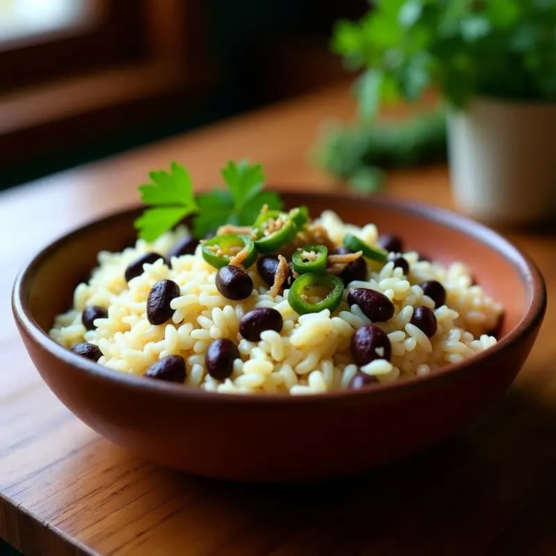 Moros y Cristianos: Arroz con Alubias Negras al Estilo Cubano-Español