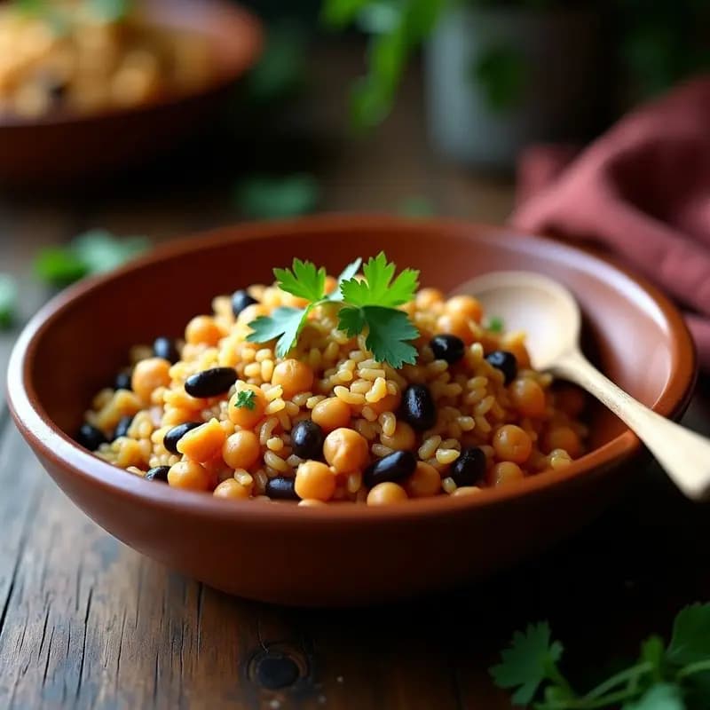 Moros y Cristianos con Cocido de Garbanzos: Receta Cubana Vegana y Alta en Fibra