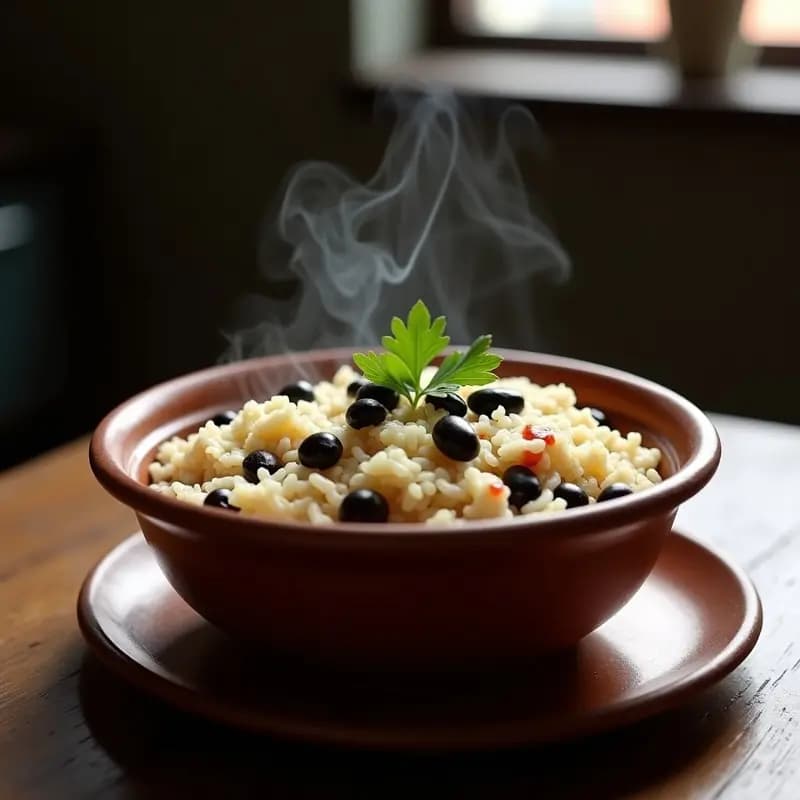 Moros y Cristianos con Pimentón y Laurel: Arroz Cubano-Español en una Sola Olla