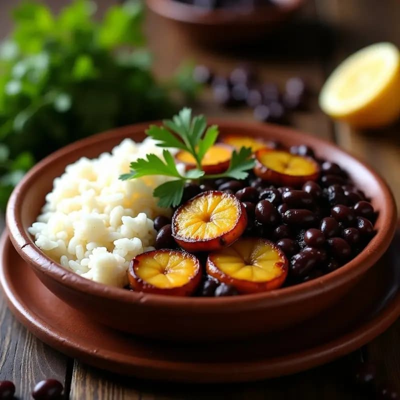 Moros y Cristianos con Plátano Maduro: Receta Cubana Dulce-Salada y Vegana