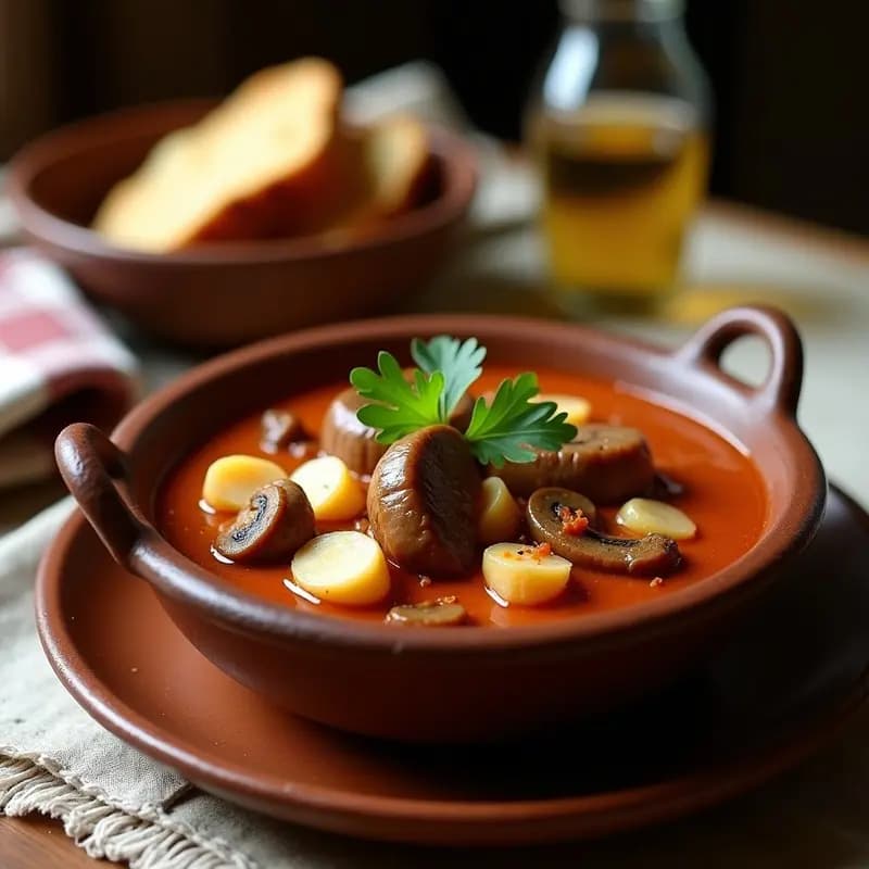 Morro a la Catalana: Guiso de Callos con Butifarra y Setas en Salsa