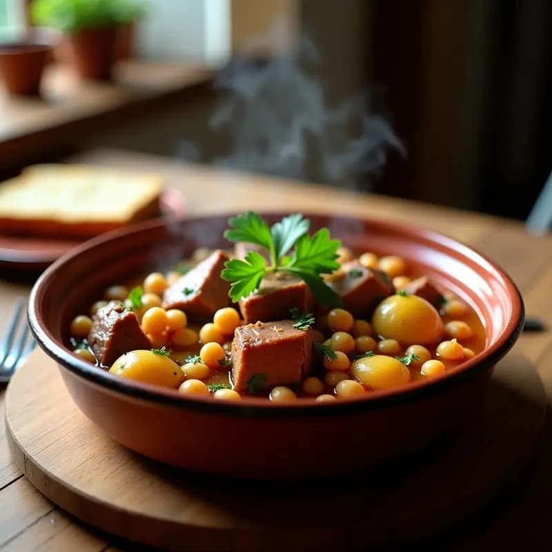 Morro de Cerdo con Garbanzos: Estofado Andaluz de Aprovecho