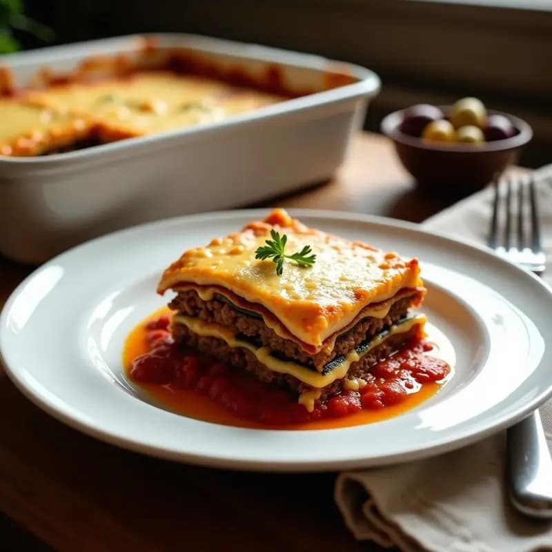 Moussaka de Berenjena y Cordero: Receta Griega Auténtica con Bechamel de Queso de Cabra