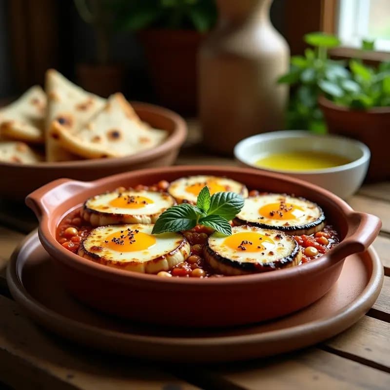 Moussaka Egipcia de Berenjena y Carne Molida: Receta Tradicional en Capas con Salsa de Tomate