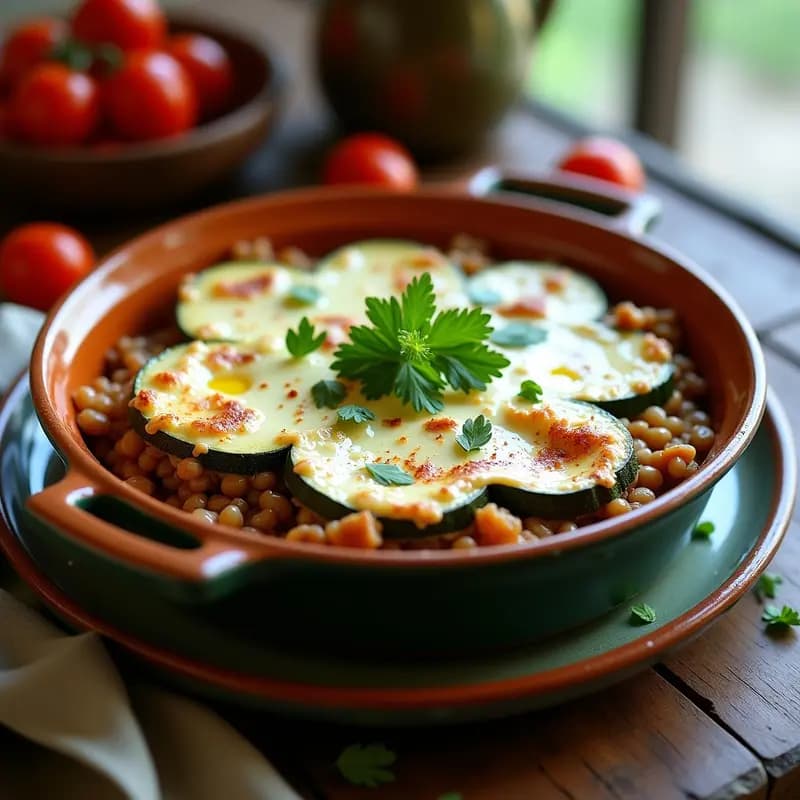 Moussaka Grecia sin Berenjena: Láminas de Calabacín y Lentejas en Versión Vegana