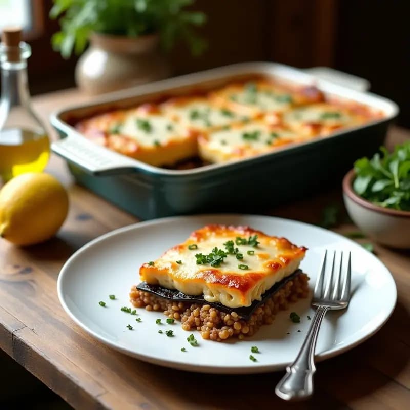 Moussaka GriegaLight: Versión Baja en Calorías con Berenjena y Carne de Pavo