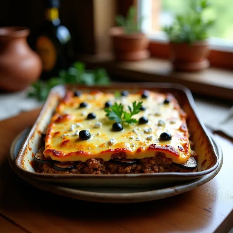 Moussaka Grecia Sin Gluten: Receta de Berenjena y Carne con Bechamel de Garbanzos