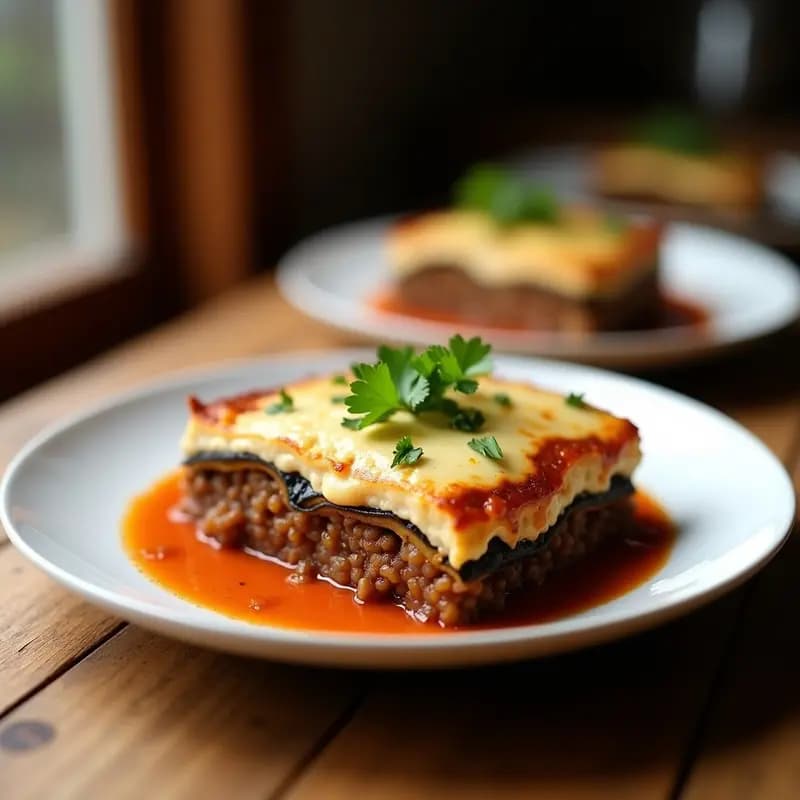 Moussaka Vegana con Berenjena y Lentejas: Estilo Griego Sin Lácteos en Olla Lenta