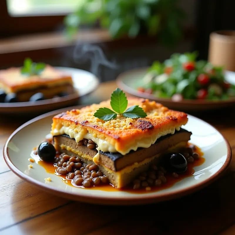 Paanaki Greek Moussaka Vegana: Receta en Capas Sin Lácteos y Alta en Proteína