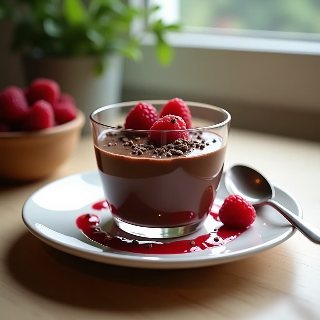 Mousse de Aguacate y Cacao con puntos de Frambuesa: Postre Crudivegano Sin Horno