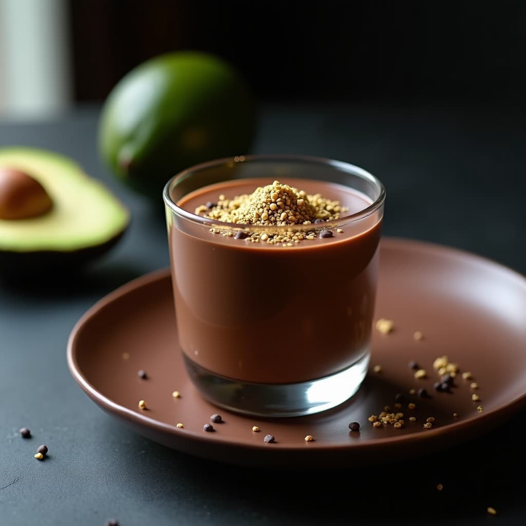 Mousse de Aguacate y Cacao con Virutas de Oro: Postre Saludable Sin Azúcar