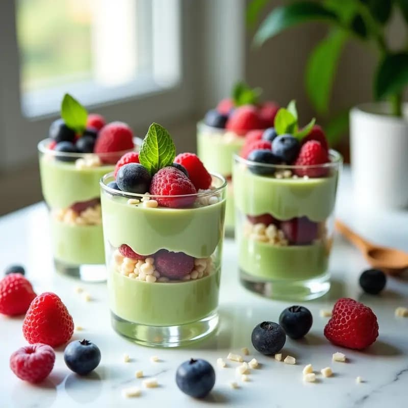 Mousse de Aguacate y Chocolate Blanco con Trozos de Frutos Rojos Congelados: Postre Fit