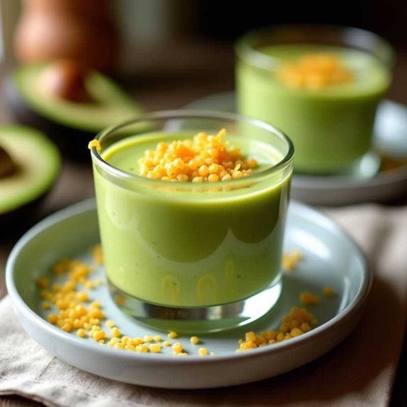 Mousse de Aguacate y Cítricos con Crujiente de Amaranto: Postre Mexicano Sin Lácteos en 10 Minutos