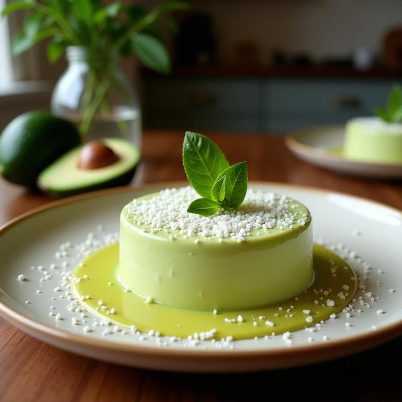 Mousse de Aguacate y Lima con Trozos de Coco: Postre Tailandés Sin Lactosa y Sin Azúcar