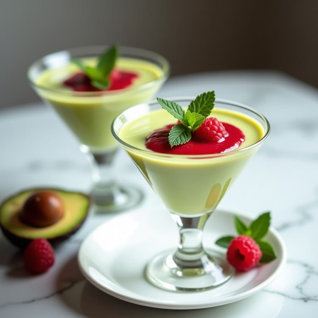 Mousse de Aguacate y Lima con Coulis de Frambuesa: Postre Keto Sin Cocción