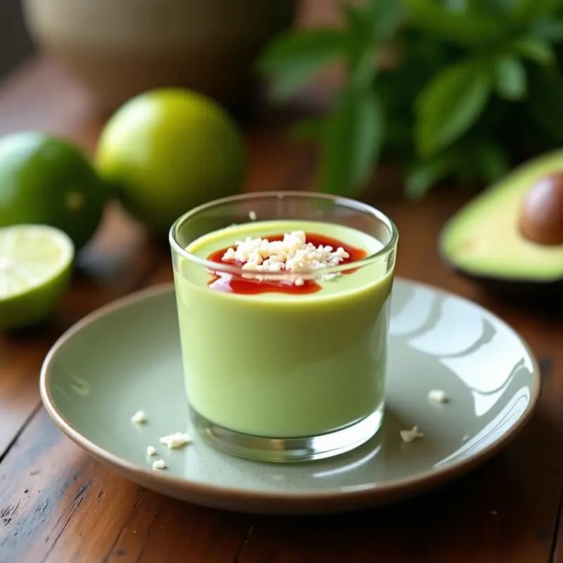 Mousse de Aguacate y Lima con Salsa de Chile de Árbol: Postre Mexicano Keto