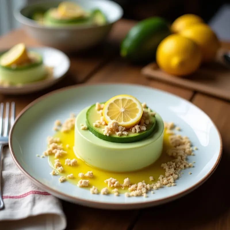 Mousse de Aguacate y Limón con Crujiente de Coco: Postre Keto Refrescante