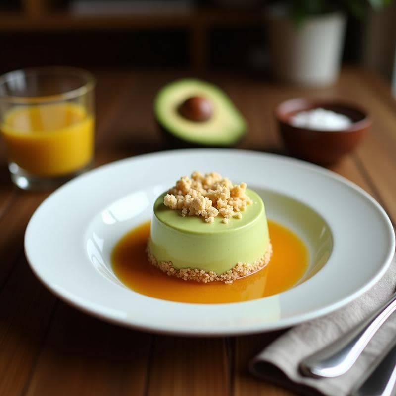 Mousse de Aguacate y Lúcuma con Crujiente de Coco: Postre Vegano Raw