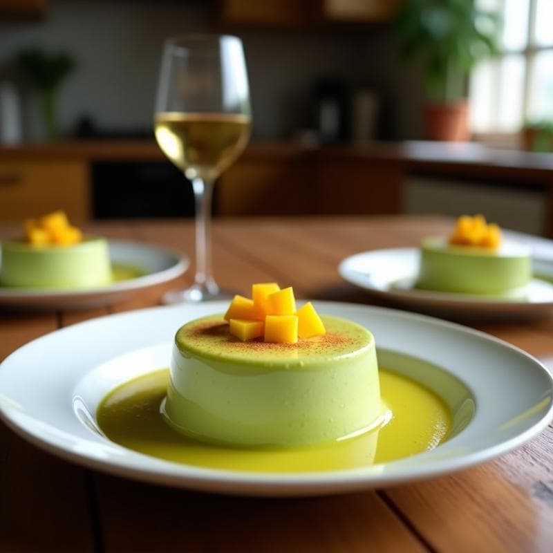 Mousse de Aguacate y Matcha con trozos de Mango: Postre Vegano Keto en 10 Minutos sin Horno