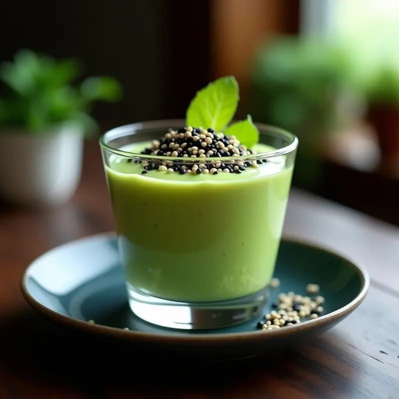 Mousse de Aguacate y Wasabi con Cruzientes de Sésamo: Postre Japonés Audaz
