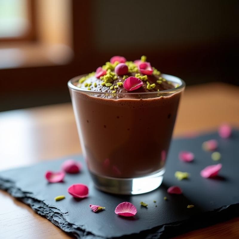 Mousse de Aquafaba y Chocolate 100% con Esencia de Rosa: Postre Iraní Sin Lácteos